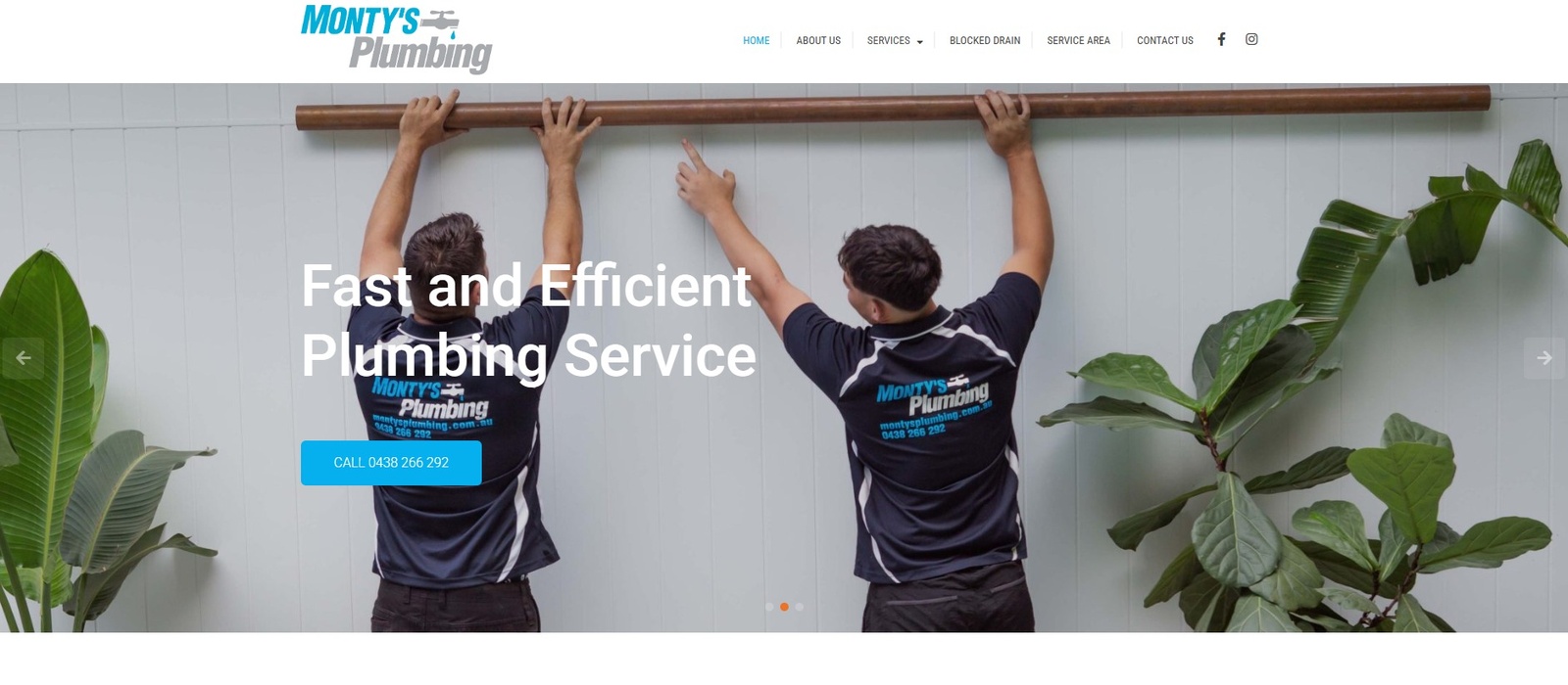 Monty's Plumbing website