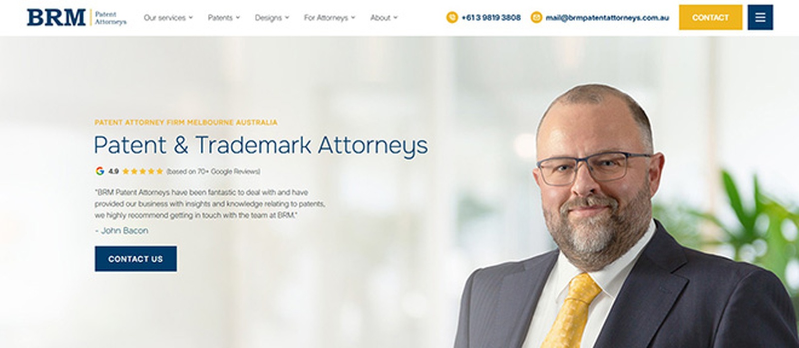 BRM Patent Attorneys website